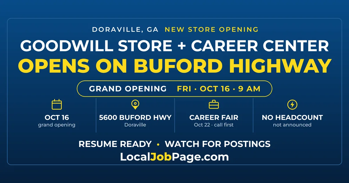 Goodwill Opens Doraville Store and Career Center on Buford Highway Oct. 16: What Job Seekers Should Know